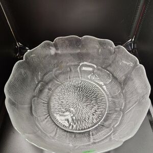 Clear Textured Glass Sunflower Serving Bowl - Elegant Home Accent